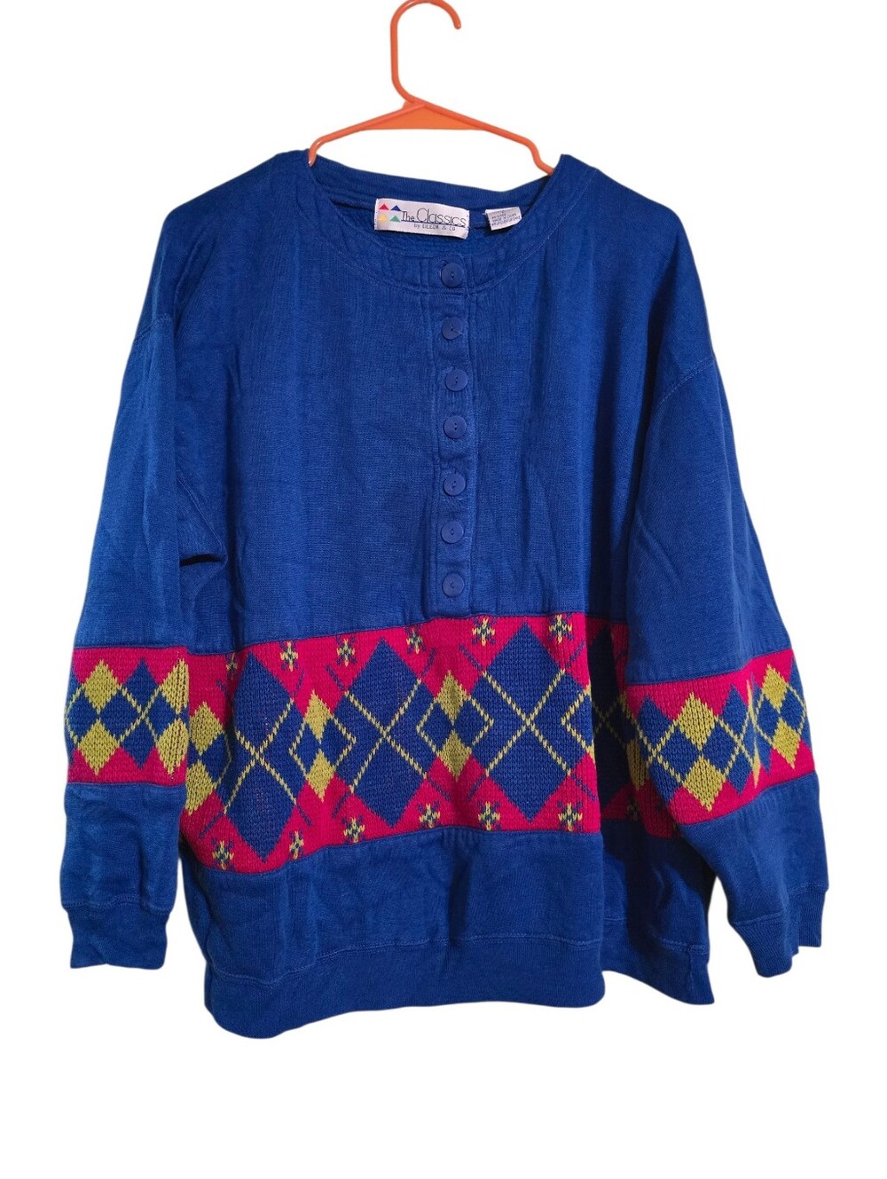 Vintage | Blue Argyle Sweatshirt